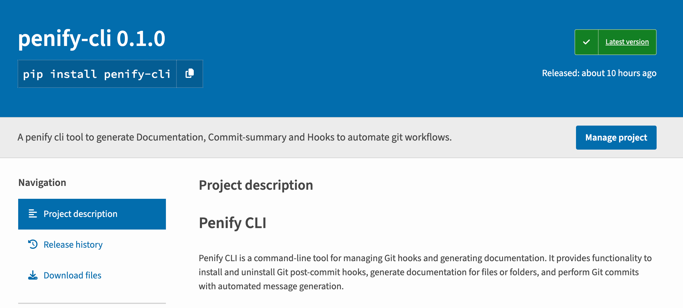 Penify cli docs